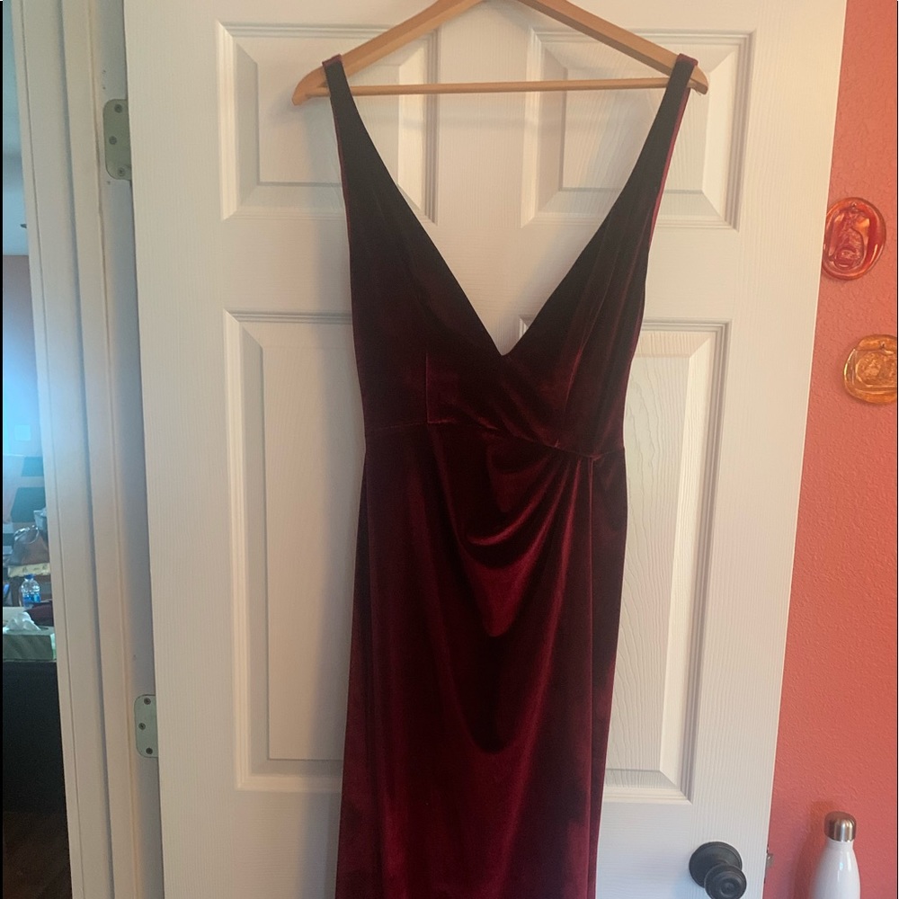 Rene The Label Velvet Wine/Red Evening Gown NWOT